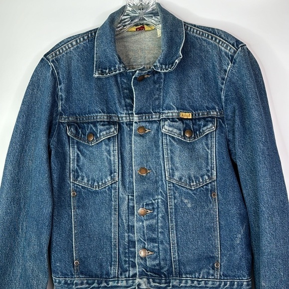 Vintage Rustler Denim Trucker Jean Jacket Size Small - Picture 2 of 10